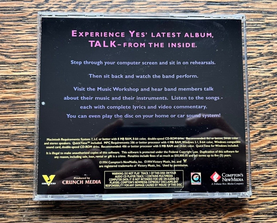 YES – ‘Talk’ Active CD-ROM – RARE PC Software