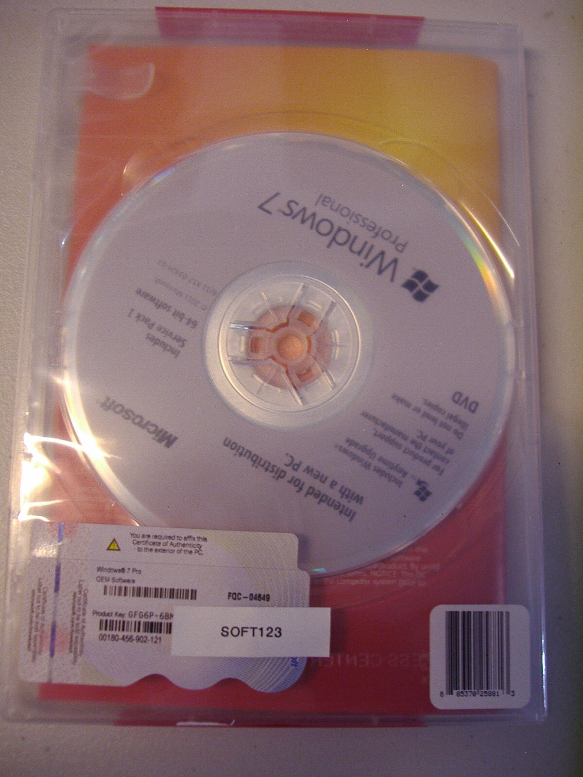 Microsoft Windows 7 Professional 64 bit x64 Full English DVD MS WIN=NEW SEALED=