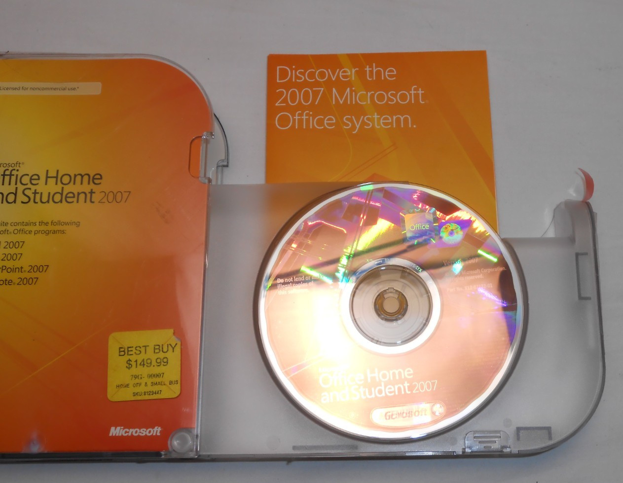 Microsoft Office Home and Student 2007 Suite CD Word Excel PowerPoint OneNote