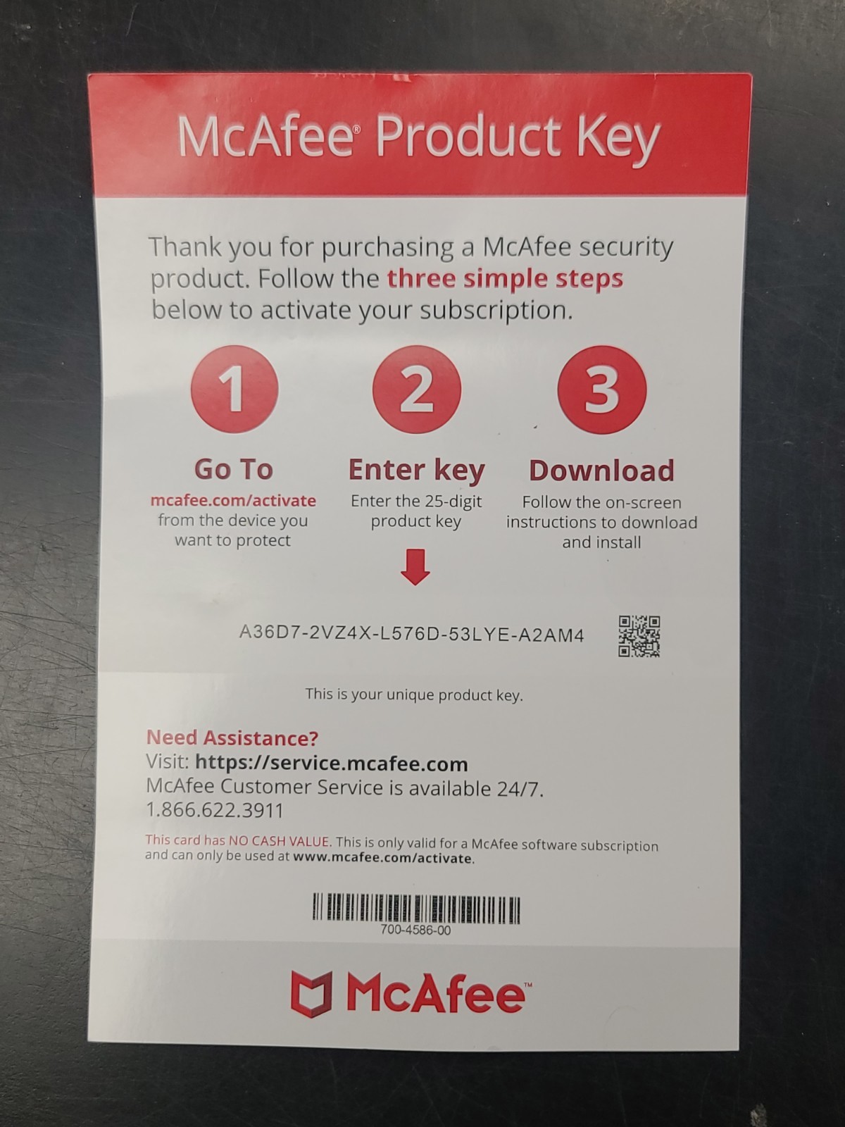McAfee AntiVirus Software 1PC 1 Year Windows 10, 8.1, 8, 7 Protection 32/64 Bit