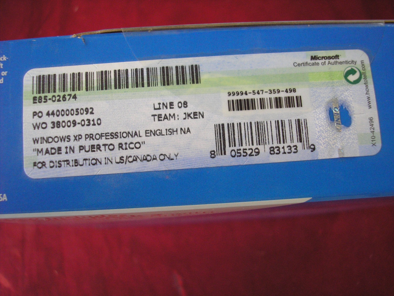 Microsoft Windows XP Professional SP2 Full English Retail MS WIN PRO=SEALED BOX=