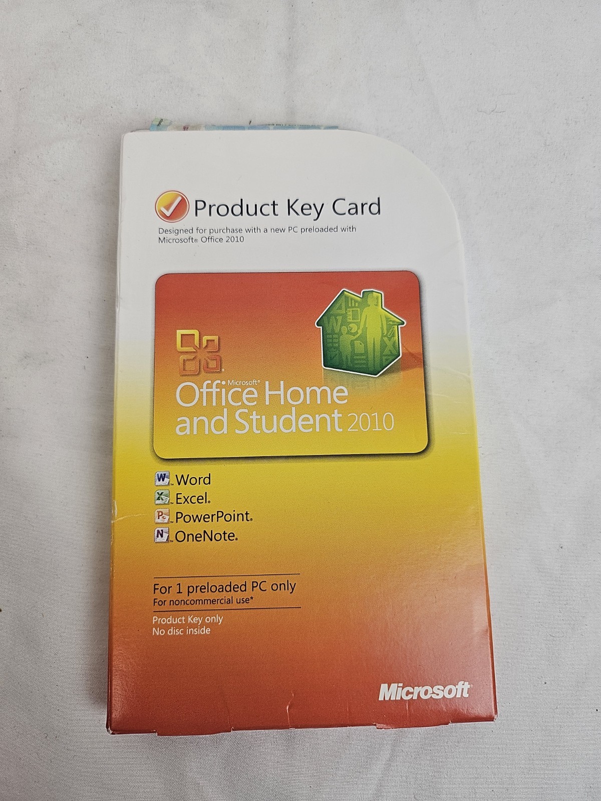 Genuine Microsoft Office Home and Student 2010 Product Key Card