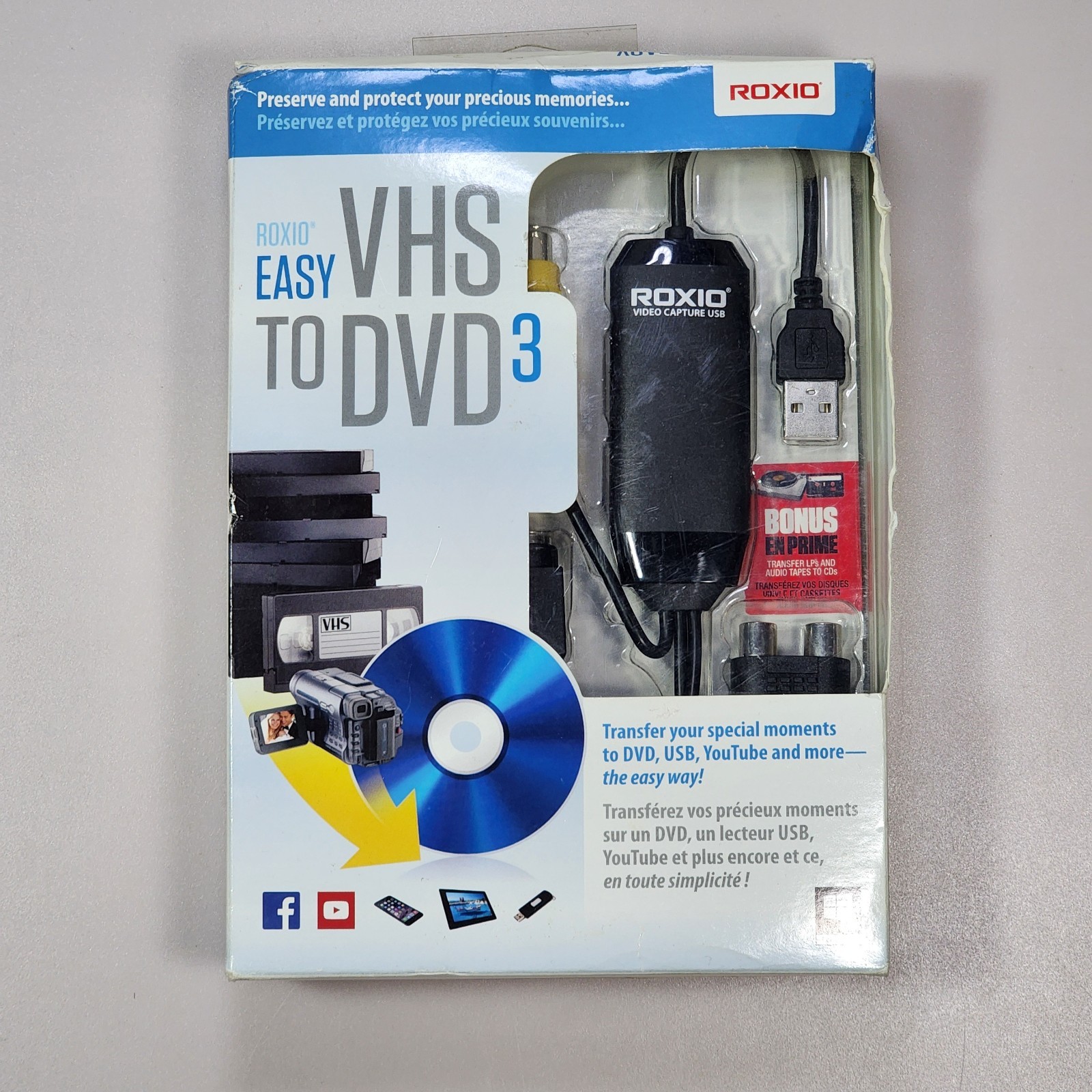 ROXIO Easy VHS to DVD 3 – Convert Old Home Movies, VHS, Tapes To DVD NEW SEALED