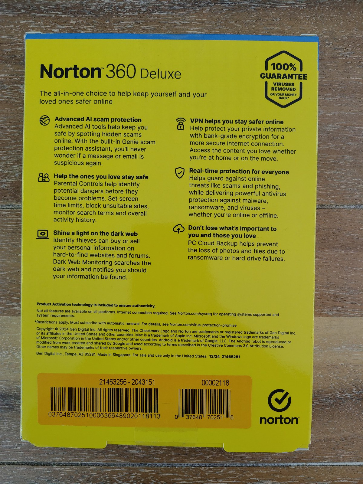 Norton 360 Deluxe for 3 Devices 1 Year Subscription 2025 Internet Security New !
