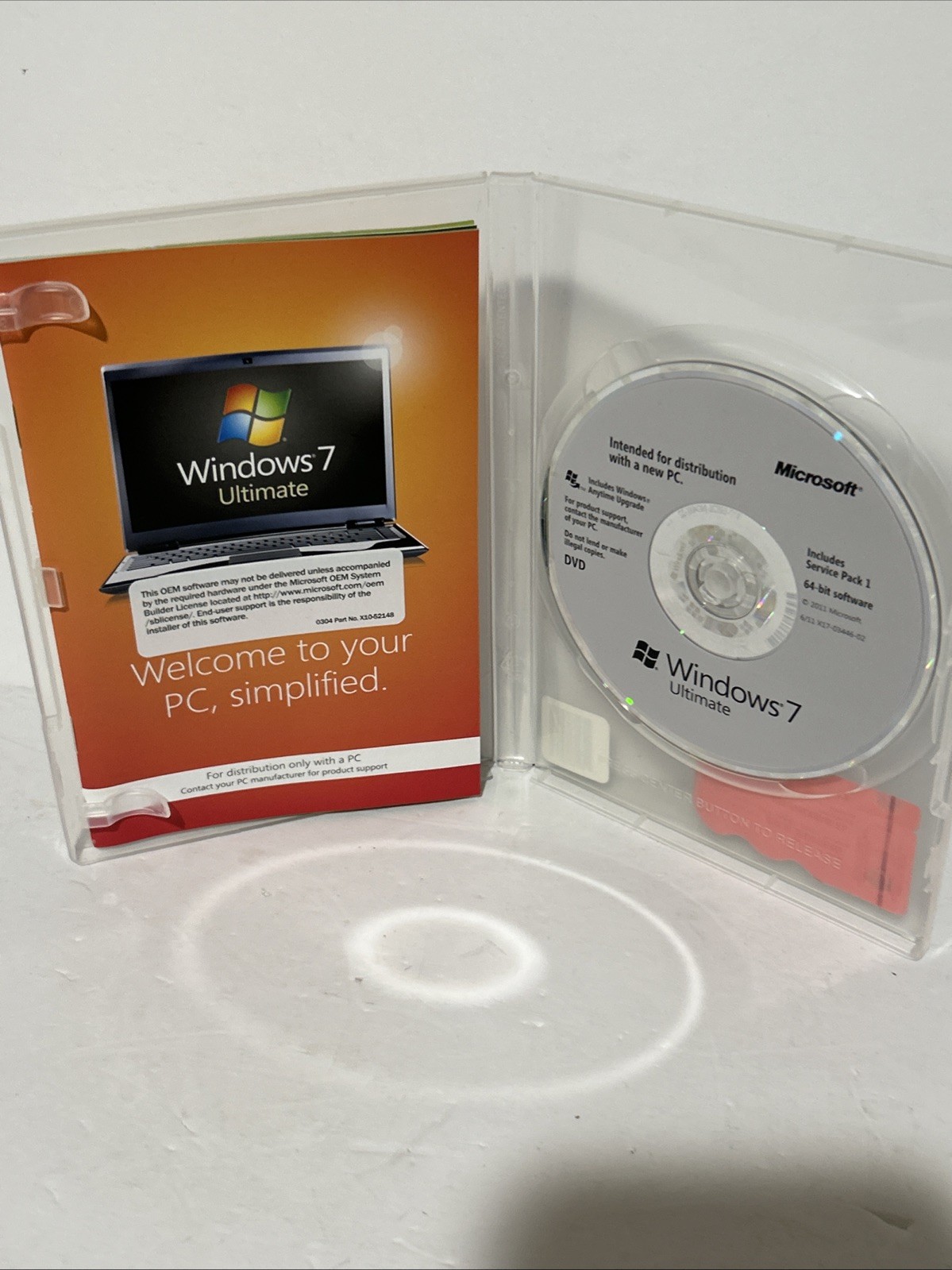 MS Microsoft Windows 7 Ultimate 64 bit x64 DVD w/SP1 English Operating System