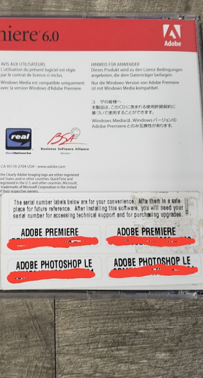 Adobe Premiere 6.0 CD-ROM *Education Version* Mac /Macintosh w/ Serial Number