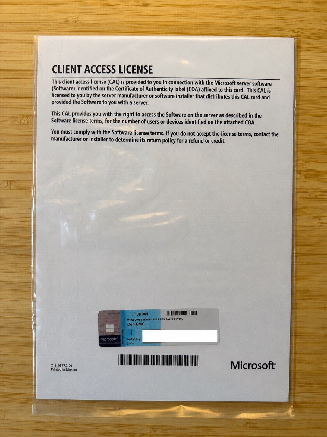 Microsoft Windows Server 2019 Remote Desktop Services RDS 5 Device CAL License