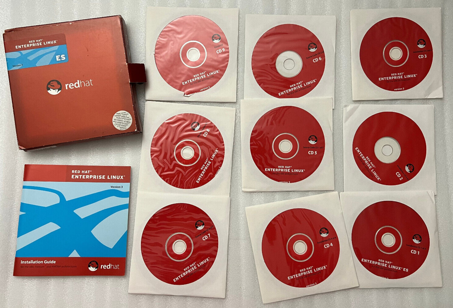 Red Hat Enterprise Linux AS Version 3 9 CDs